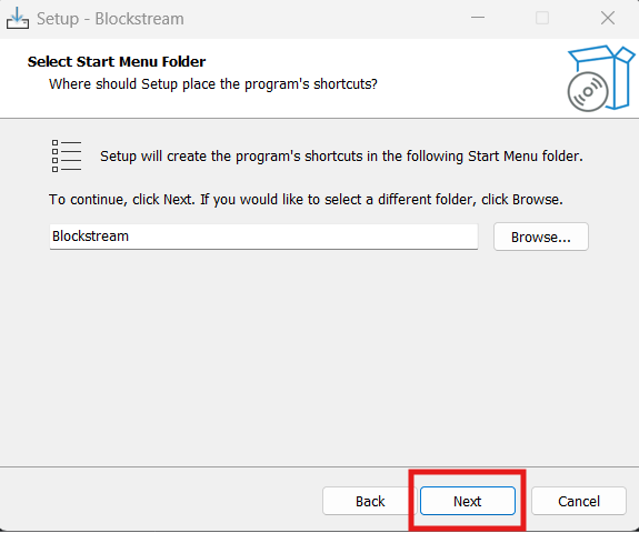Blockstream installer step 3