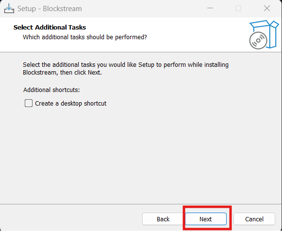 Blockstream installer step 4